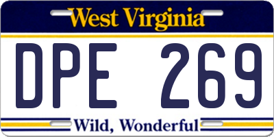WV license plate DPE269