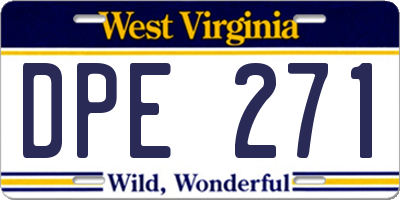 WV license plate DPE271