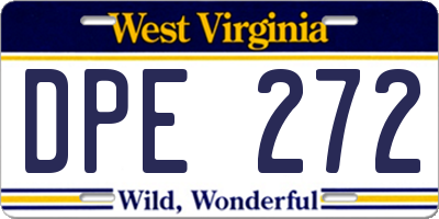 WV license plate DPE272