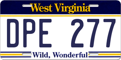 WV license plate DPE277