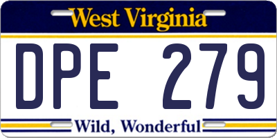 WV license plate DPE279