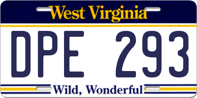 WV license plate DPE293