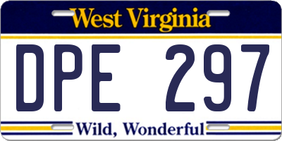 WV license plate DPE297