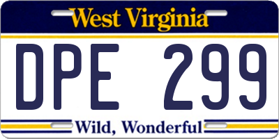 WV license plate DPE299