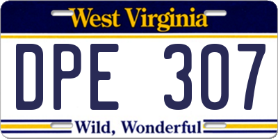 WV license plate DPE307