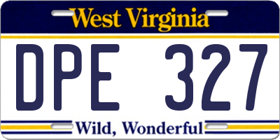 WV license plate DPE327