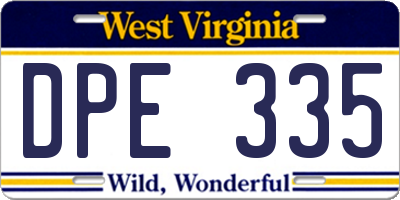 WV license plate DPE335