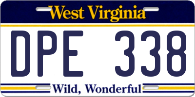 WV license plate DPE338