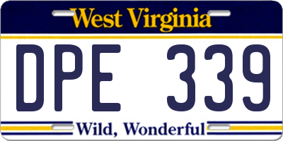 WV license plate DPE339