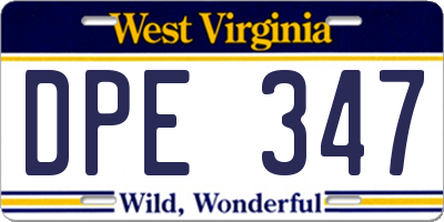 WV license plate DPE347
