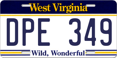 WV license plate DPE349