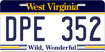 WV license plate DPE352