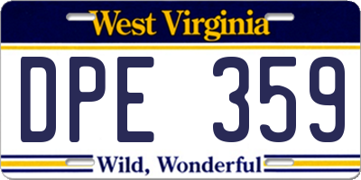 WV license plate DPE359