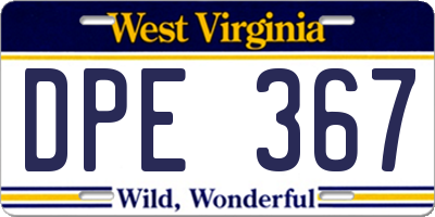 WV license plate DPE367