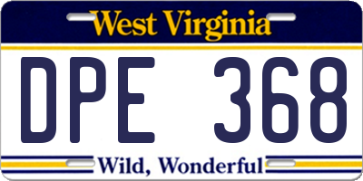 WV license plate DPE368