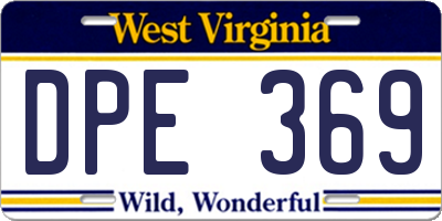 WV license plate DPE369