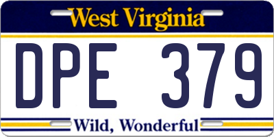 WV license plate DPE379