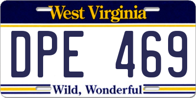 WV license plate DPE469