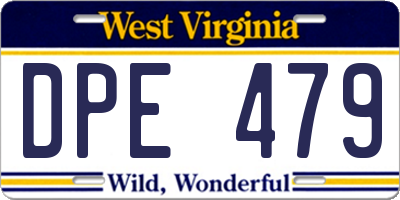WV license plate DPE479