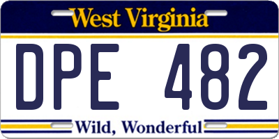 WV license plate DPE482