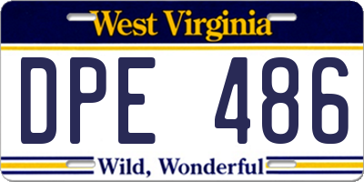 WV license plate DPE486