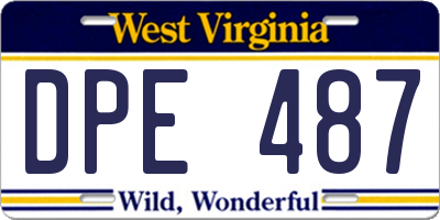 WV license plate DPE487