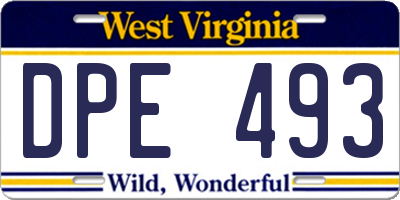 WV license plate DPE493