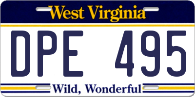 WV license plate DPE495