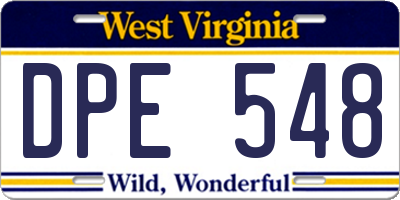 WV license plate DPE548