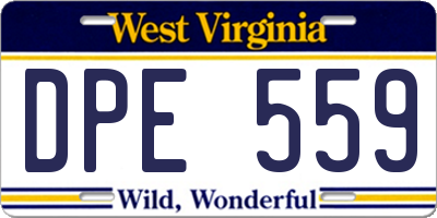 WV license plate DPE559