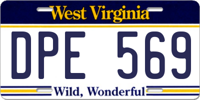 WV license plate DPE569