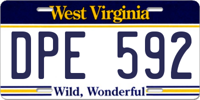 WV license plate DPE592