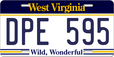 WV license plate DPE595