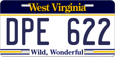 WV license plate DPE622