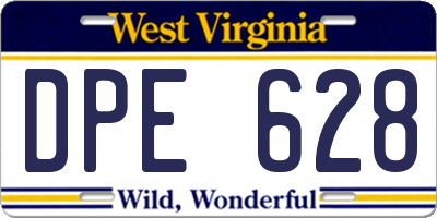 WV license plate DPE628