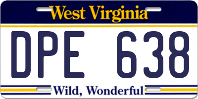 WV license plate DPE638