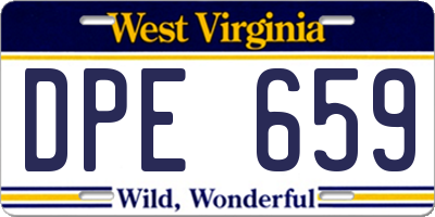 WV license plate DPE659