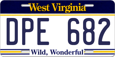 WV license plate DPE682