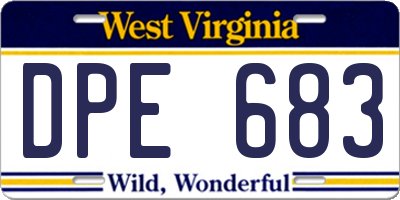 WV license plate DPE683