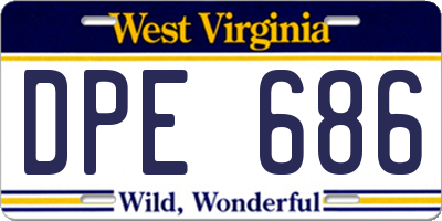 WV license plate DPE686
