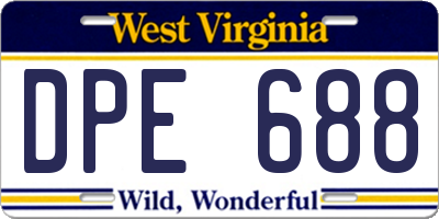 WV license plate DPE688