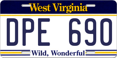 WV license plate DPE690