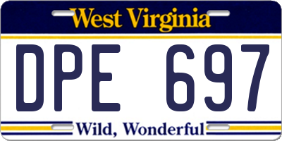 WV license plate DPE697