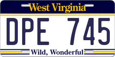 WV license plate DPE745