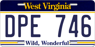 WV license plate DPE746