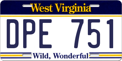 WV license plate DPE751