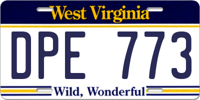 WV license plate DPE773