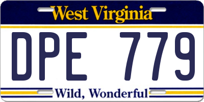 WV license plate DPE779