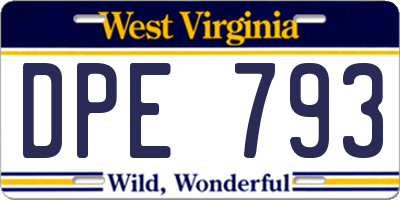 WV license plate DPE793