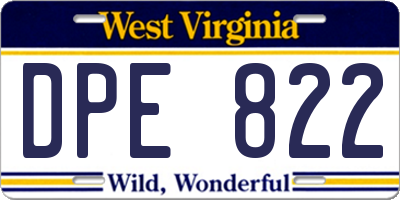 WV license plate DPE822